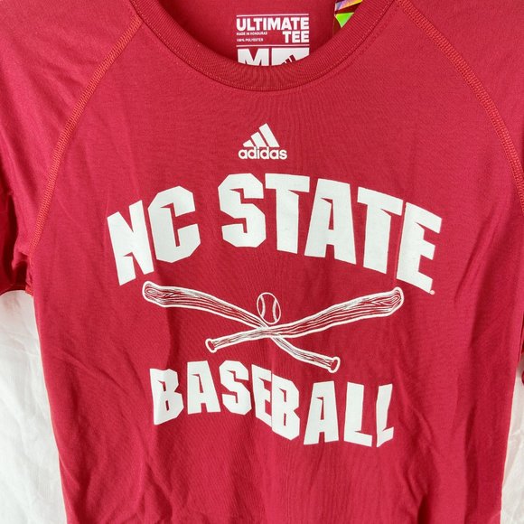 Adidas Climalite Vintage Red North Carolina Wolfpack Baseball T-Shirt Size M - Picture 8 of 11